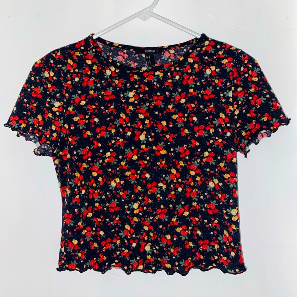 Forever 21 floral crop top.